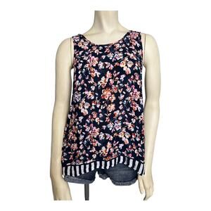 Vera Bradley Pajama Lounge Tank Top Blue Multi Women's Size M Sleepwear Casual